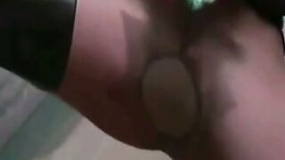 Solo Girl Squirting Through Pantyhose on Webcam