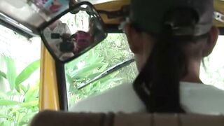Pui Sucks British Guy's Huge White Dick in Thai Tuk Tuk Ride
