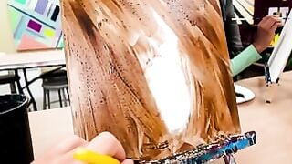 Blonde College Girl Gets Deep Anal Creampie in Art Class POV