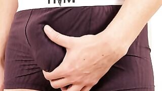 Hairy Old Man Oils Thick Uncut Cock for Solo Cum In Face