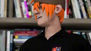 3D Hentai Pink Hair Teacher Gets Bent Over By Two College Students