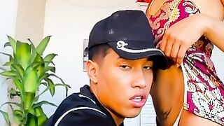 Dark Haired Trans Girl Deepthroats Tattooed Boyfriend's Thick Cock
