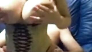 Amateur Webcam Big Tits & Huge Dick Threesome