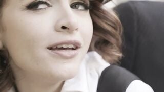 Petite Brunette Lola Fae Deepthroats Older Man's Cock in Suit