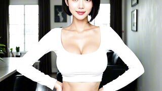 Petite Asian AI Sucks Cock Deepthroat on Apartment Bed