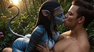Pandora Avatar Babe Sucks Human Cock In Jungle