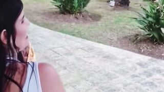 Amateur Gardener Double Teamed in Doggy Style Outdoor Sex