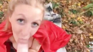 Mich Deepthroats Giant Dick On Forest Picnic Blanket