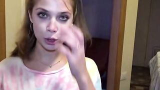 Tattooed Teen in Tie-Dye Deepthroats Cock and Swallows Cum