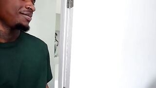 Tattooed Blonde Abigail Mac Deepthroats Huge African BBC in Green Lace