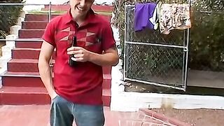 Hung Twink Casey Gets Rough Outdoor Anal Fuck & Facial