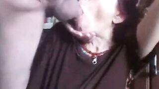Mature Russian Amateur Sucks Cock Deepthroat And Gets A Facial