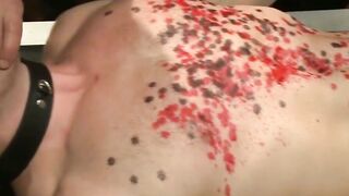 Doug Acre Gay Public Cage Gangbang: Suspended, Waxed & Flogged
