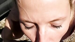 German Amateur Sucks Cock In Car For Outdoor Facial
