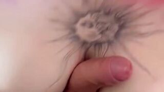 Pink Hair Tattooed MILF Deepthroats Dick in Restaurant Restroom