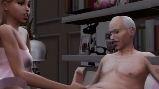 Blonde Girl Gets Her Tight Ass Raped By Older Grandpa In 3D Hentai