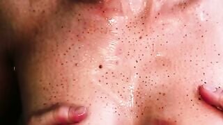 Big Boobs 18 Year Old Sucks Cock and Gets Messy Creampie on Bed