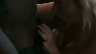 Close-Up Interracial Threesome: White Woman Sucks Two Big Black Cocks