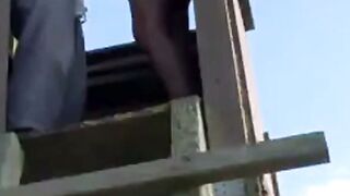 Public German Nudity: Blonde Sucks Cock & Gets Ass Cumshot