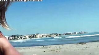 Hairy MILF Sucks Cock On Beach | Amateur POV Swallow