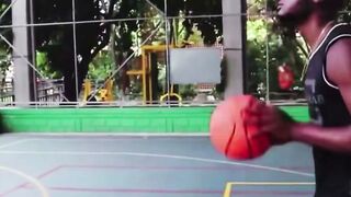 Amateur Teen Sucks Cock in Park with Basketball Player