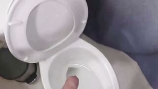 POV: Blonde Twink Sucks Cock in Bathroom Toilet