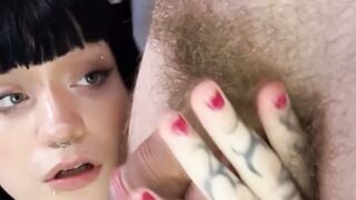 Tattooed Tgirl Deepthroats Boss Under Desk With Red Nails