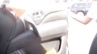 Petite Tattooed Asian Teen Deepthroats Huge Cock In Car POV