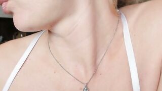 Blonde Webcam Girl Fingers Wet Pussy in Kitchen