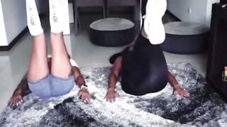 Colombian Workout BFFs Suck Cocks & Nailed on Rug