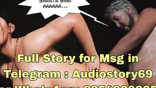 Grey-Haired Hairy Man Roughly Bangs Tight Indian Mother's Ass