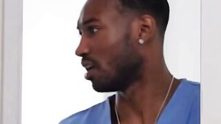 Abigail Mac Nurse Deepthroats Huge Ebony Dick In Purple Scrubs