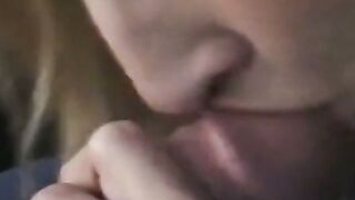 Amateur Blowjob in Car with Cumshot