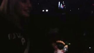 Blonde milf Gets naked Zebra Top for Public Dick Sucking off on Patio Chair