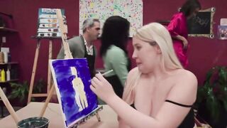 Blonde Eighteen Blows Professor's Penis inside Art Class