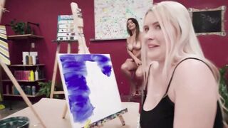 Blonde Eighteen Blows Professor's Penis inside Art Class