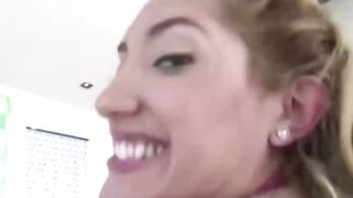 Blonde Anal Three-way with Long Butt and Tight Snatch