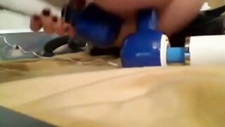 Double Hitachi Fun: Anal Squirting Webcam Show