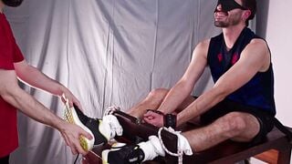 PM Tickling - Cute Hunk Jose’s Helpless Feet Get Mercilessly Tickled in Stocks