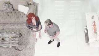 Ariel Demure Deepthroats Tommy Parker's Penis into Bedroom