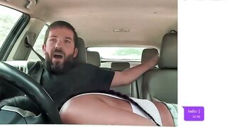 Dark haired Deepthroats Dick into Vehicle Then Riding It Rough