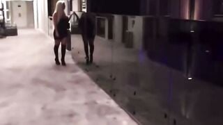 Amanda Bredon Blows Dick into Ebony Bra and Thigh Highs