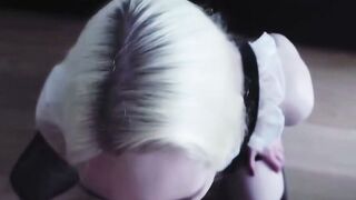 Blonde Valentina Vaughn Deepthroats Penis into Maid Outfit Jizzed