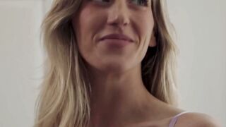 Lesbian Passion: Blonde & Brunette Intimate Bedroom Play