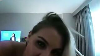 Blonde Escort Blows Dick Deep throat pov Bj & Doggy style Rides