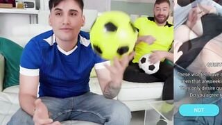 Teenie sluts into Red Jersey Blows Inked Bf's Dick on Couch