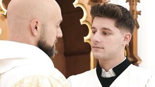 Priest Dominates Altar Boy in Steamy Church Encounter