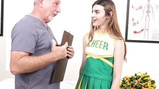 Cheerleader Julia James in Green & Yellow Uniform Gets Her Bare Breasts Groped