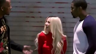 Kenzie Reeves Deepthroats 2 African Monster Dicks inside Red Dress