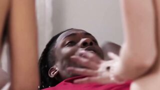 Slim Blonde Stepsis Emma Rosie Ride Ebony big black cock with Best Friend Ava Amira